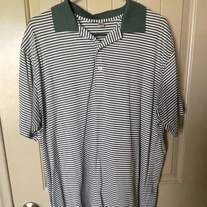 Peter Millar Green Striped Polo